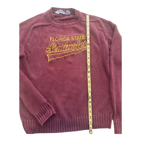 VTG 70’s 80’s Men's Logo 7 Florida State Seminoles FSU Garnet L Sweater Spellout - Picture 3 of 5